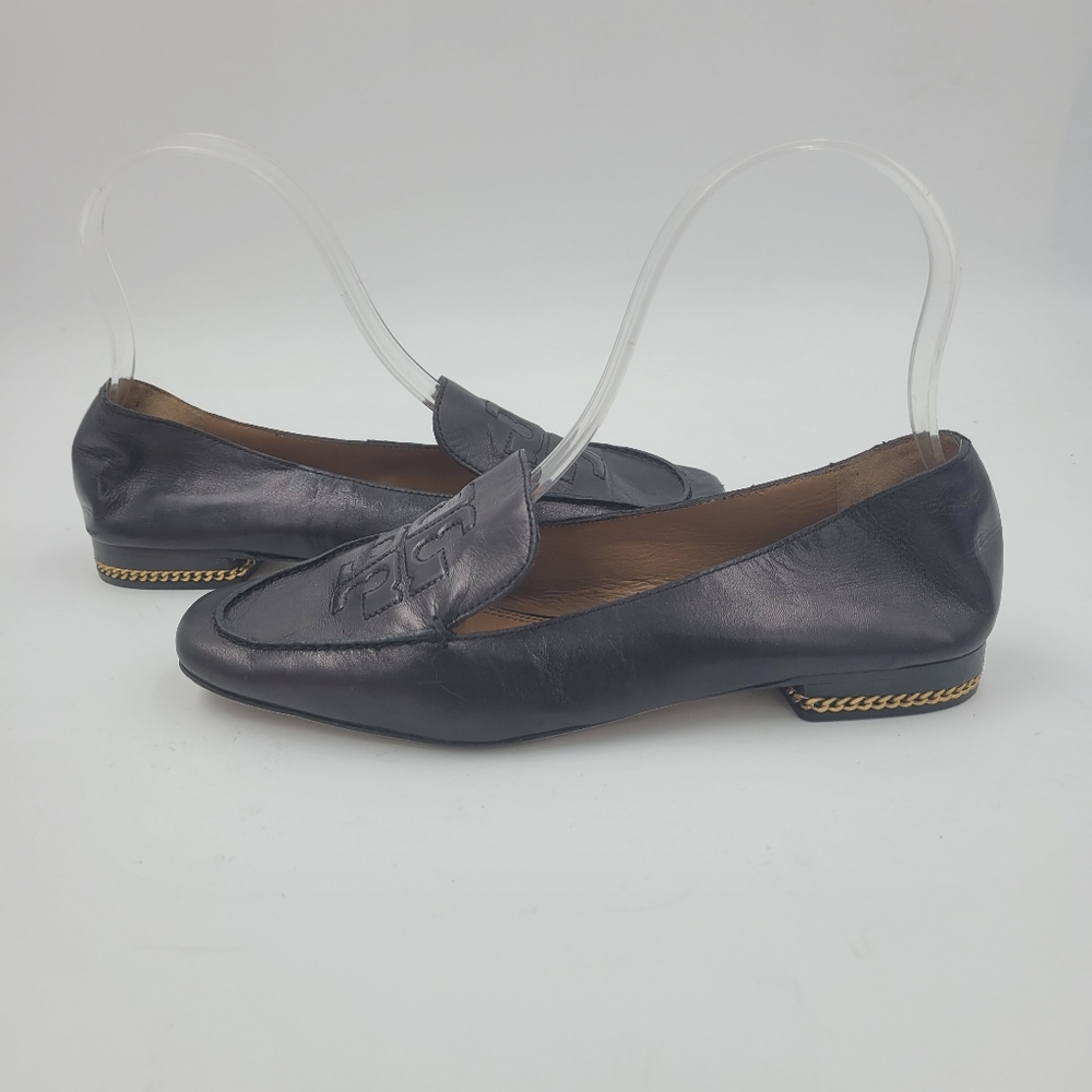 SOLD Tory Burch Women's Perfect Black Ruby Leather Loafer Size 5.5 - Picture 2 of 12